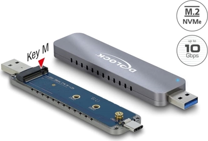 Picture of Delock External Enclosure for M.2 NVME PCIe SSD with USB Type-C™ and Type-A male