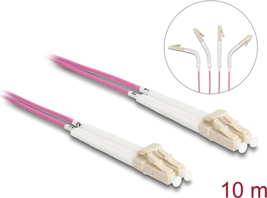 Picture of Delock Optical Fiber Cable LC Duplex to LC Duplex Multi-mode OM4 angled 10 m