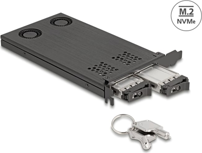 Attēls no Delock PCI Express x16 Card Mobile Rack for 2 x M.2 NVMe SSD - Bifurcation