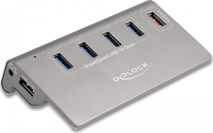Изображение Delock USB 10 Gbps Hub with 4 USB Type-A Ports + 1 Fast Charging Port incl. Power Supply