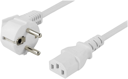 Picture of DELTACO CEE 7/7 - C13 power cord with angled plug, 10 m, white