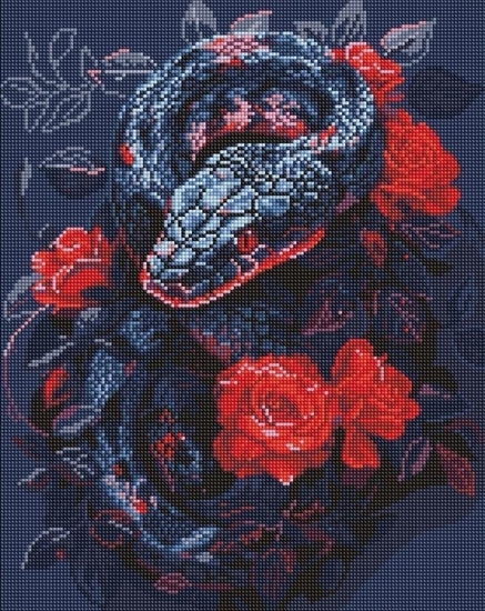 Picture of Diamentowa mozaika - Niebezpieczna róa 40x50cm