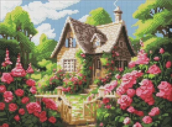 Picture of Ideyka Diamentowa mozaika - Przytulny domek 30x40cm