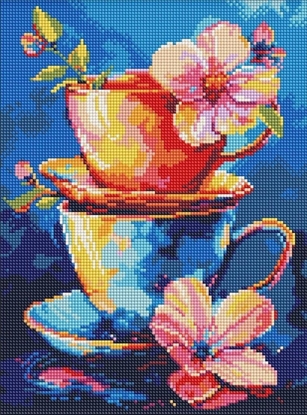 Picture of Diamentowa mozaika - Sekret picia herbaty 30x40cm