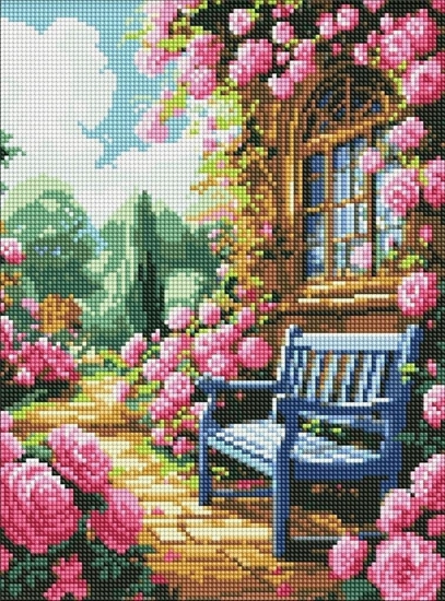 Picture of Diamentowa mozaika bez ramy - Kwiatowy ogród 30x40