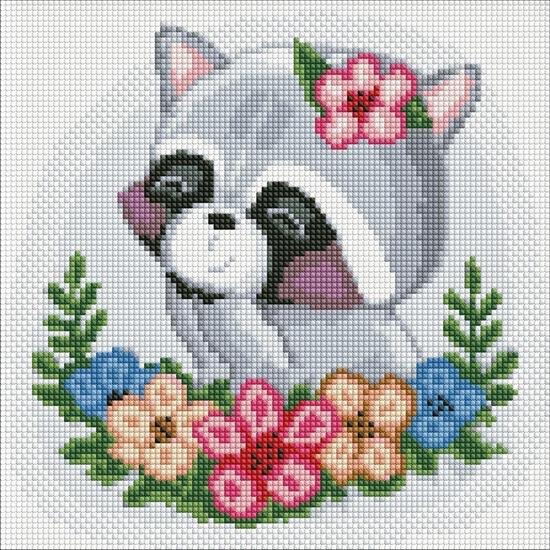 Picture of Diamentowa mozaika bez ramy - Szop kwiatowy 30x30