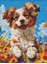 Attēls no Diamentowa mozaika bez ramy -Pies w kwiatach 30x40