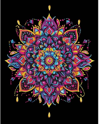 Изображение DIAMOND DOTZ ADULTS FLOCKED NEON MANDALA