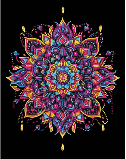 Изображение DIAMOND DOTZ ADULTS FLOCKED NEON MANDALA