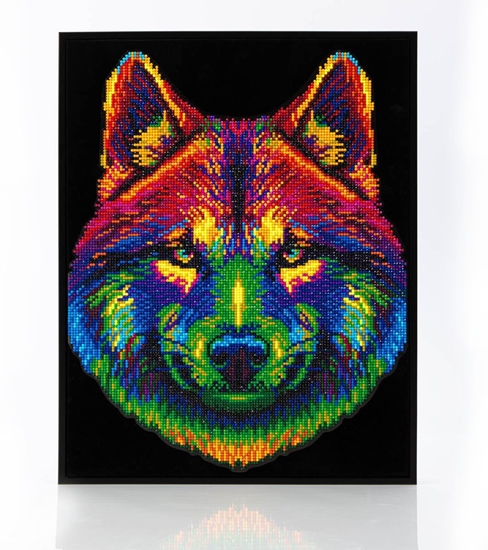 Изображение DIAMOND DOTZ ADULTS FLOCKED NEON WOLF