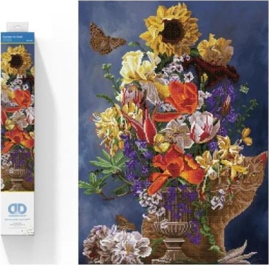 Изображение DIAMOND DOTZ Haft diamentowy Diamond Dotz Bukiet kwiatów Ogród w zocie 60x80cm DD13029