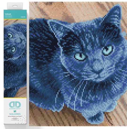 Picture of DIAMOND DOTZ Haft diamentowy Diamond Dotz Kot velvet 45,5x38cm DQ8002