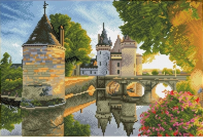 Picture of DIAMOND DOTZ Haft diamentowy Diamond Dotz Zamek nad rzek 60x43cm DQ12002