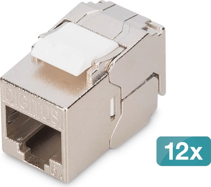 Изображение Digitus CAT 6A compact keystone module, shielded, tool-free mounting connection, 12 pcs.