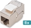 Изображение Digitus CAT 6A compact keystone module, shielded, tool-free mounting connection. 8 pcs.