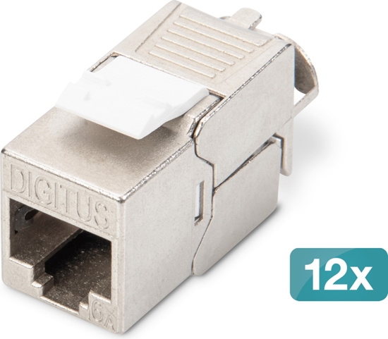 Picture of Digitus CAT 6A Keystone module, shielded, tool-free mounting connection - 12 pcs.