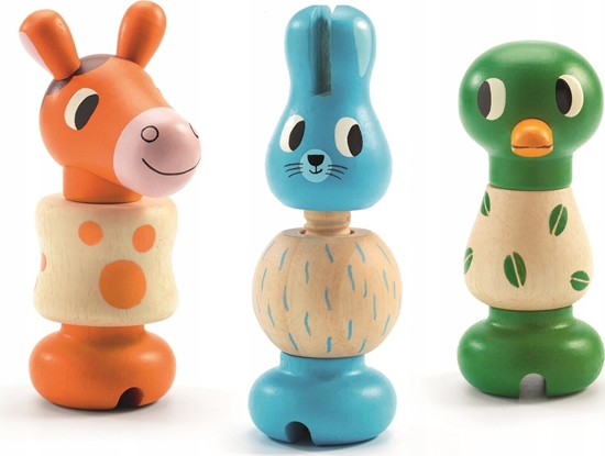 Picture of Djeco Zestaw drewnianych zwierztek do skrcania DJ06312