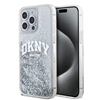 Picture of DKNY - DKNY Liquid Glitter Arch Logo Case for iPhone 15 Pro Max Transparent