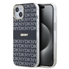 Picture of DKNY - DKNY PC/TPU Repeat Pattern Tonal Stripe Magsafe Case for iPhone 15 Black