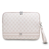 Picture of DKNY - DKNY PU Leather Checkered Pattern and Stripe Laptop Sleeve 13/14" Pink