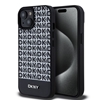 Изображение DKNY - DKNY PU Leather Repeat Pattern Bottom Stripe MagSafe Case for iPhone 15 Black