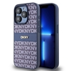 Изображение DKNY - DKNY PU Leather Repeat Pattern Tonal Stripe Case for iPhone 14 Pro Max Blue