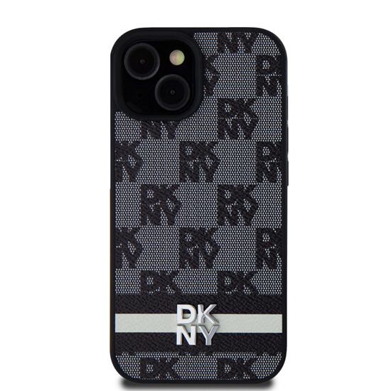 Изображение DKNY PU Leather Checkered Pattern and Stripe Case 