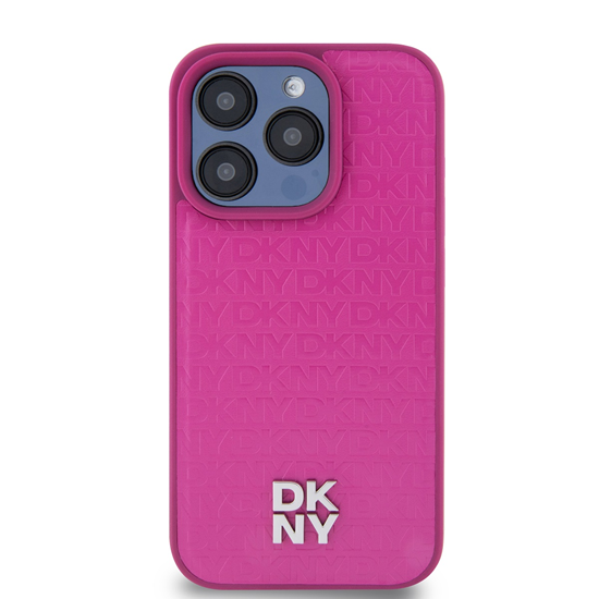 Изображение DKNY PU Leather Repeat Pattern Stack Logo MagSafe 