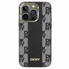 Picture of DKNY DKNY Leather Checkered Mono Pattern MagSafe Case for iPhone 15/14/13 - Black