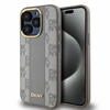 Picture of DKNY DKNY Leather Checkered Mono Pattern MagSafe iPhone 15 Pro Case - Beige