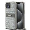 Picture of DKNY DKNY Leather Mono Stripe & Metal Logo case for iPhone 15 Plus / 14 Plus - beige
