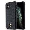 Picture of DKNY DKNY Leather Monogram Pattern Metal Logo MagSafe Case for iPhone 11 / Xr - Black