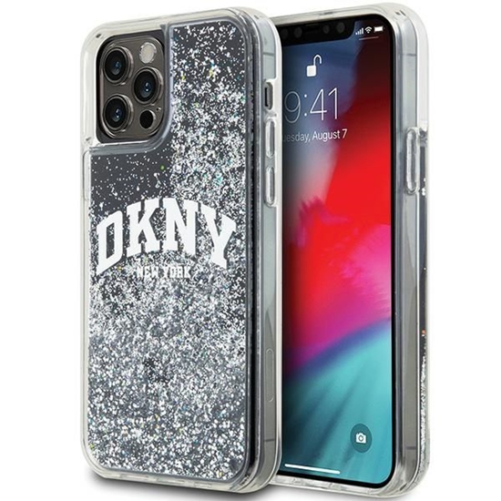 Picture of DKNY DKNY Liquid Glitter Big Logo iPhone 12 Pro/12 Case - Black