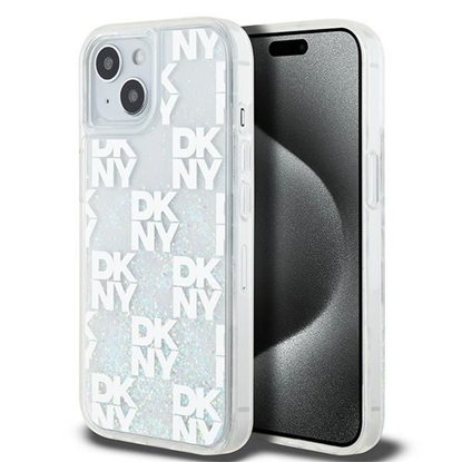 Attēls no DKNY DKNY Liquid Glitter Multilogo case for iPhone 15 / 14 / 13 - white