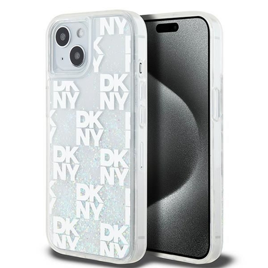 Picture of DKNY DKNY Liquid Glitter Multilogo case for iPhone 15 / 14 / 13 - white