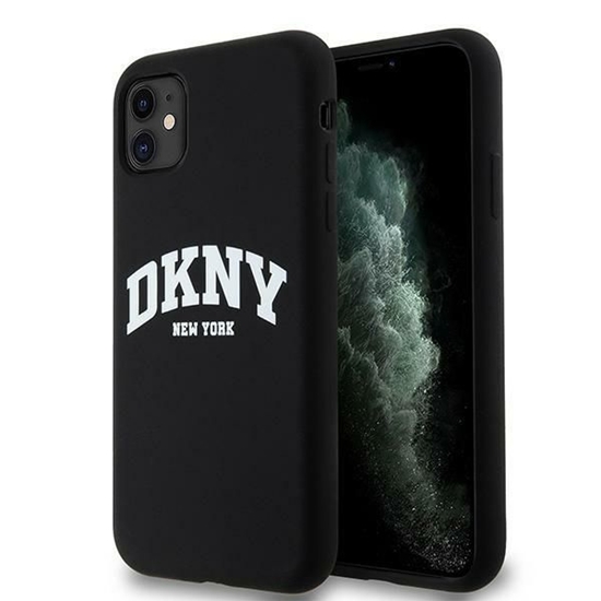 Picture of DKNY DKNY Liquid Silicone White Printed Logo MagSafe Case for iPhone 11/Xr - Black