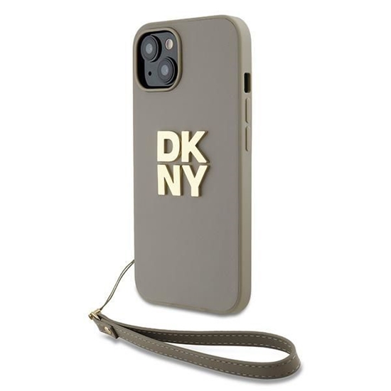 Picture of DKNY DKNY Wrist Strap Stock Logo case for iPhone 15 / 14 / 13 - beige