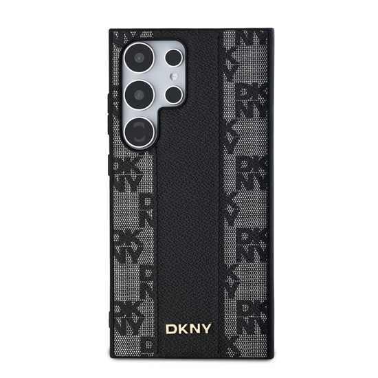 Изображение DKNY Leather Checkered Mono Pattern MagSafe Case for Samsung Galaxy S24 Ultra (Black)