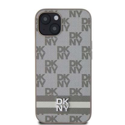 Изображение DKNY PU Leather Checkered Pattern and Stripe Case 