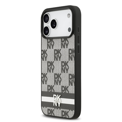 Изображение DKNY PU Leather Checkered Pattern and Stripe Case 