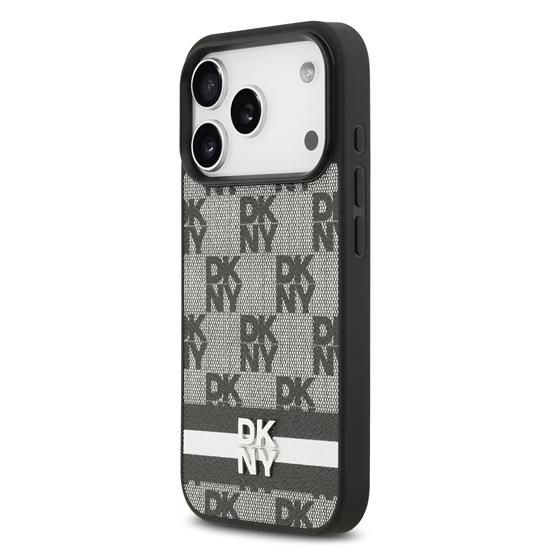 Изображение DKNY PU Leather Checkered Pattern and Stripe Case 