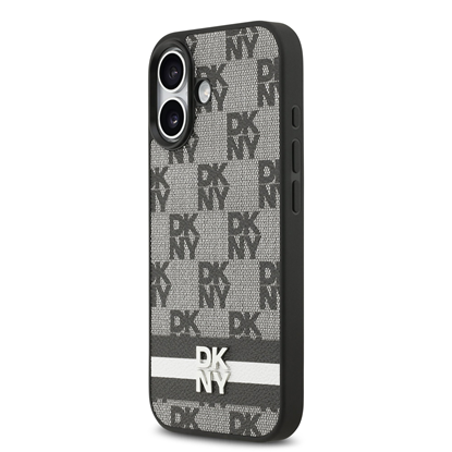 Изображение DKNY PU Leather Checkered Pattern and Stripe Case 