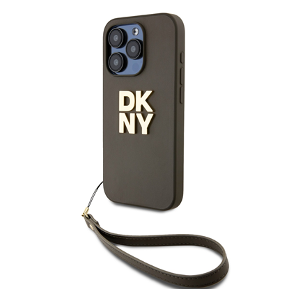 Attēls no DKNY PU Leather Stack Logo Wrist Strap Case for iP