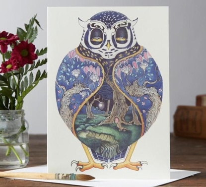 Attēls no DM Collection Karnet A062 B6 + koperta Niebieska sowa