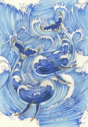 Picture of DM Collection Karnet A134 B6 + koperta Wieloryby