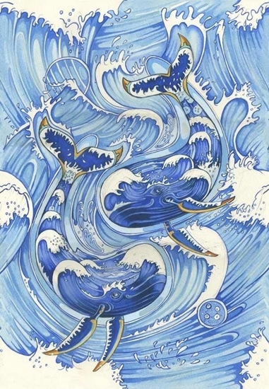 Picture of DM Collection Karnet A134 B6 + koperta Wieloryby