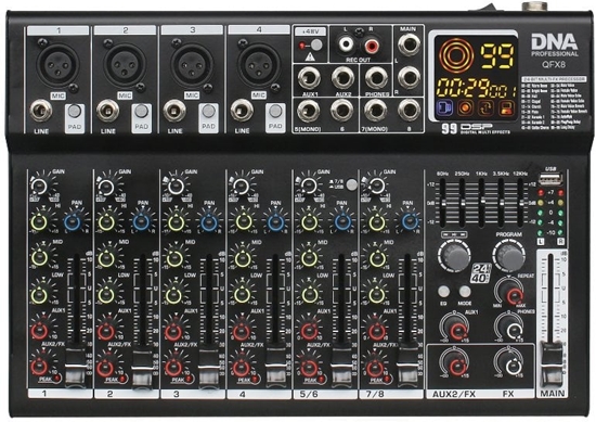 Picture of DNA QFX8 analogowy mikser dwiku 8 kanaów Blueto