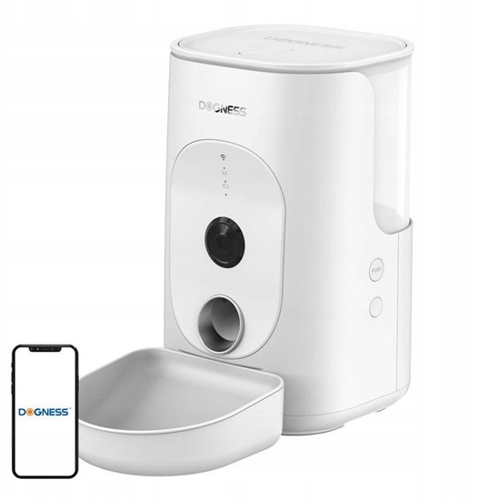 Picture of Inteligentny dozownik karmy z kamer Dogness F15 WiFi 4L z misk z tworzywa (biay)