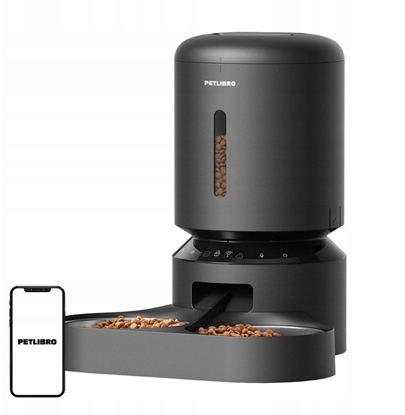Изображение Dozownik karmy Petlibro Granary z podwójn misk, Wifi, 5L(czarny)