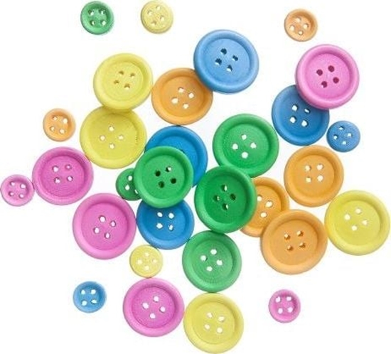 Picture of DP Craft Guziki drewniane DPCRAFT Mix 30szt. - Neon Dalprint